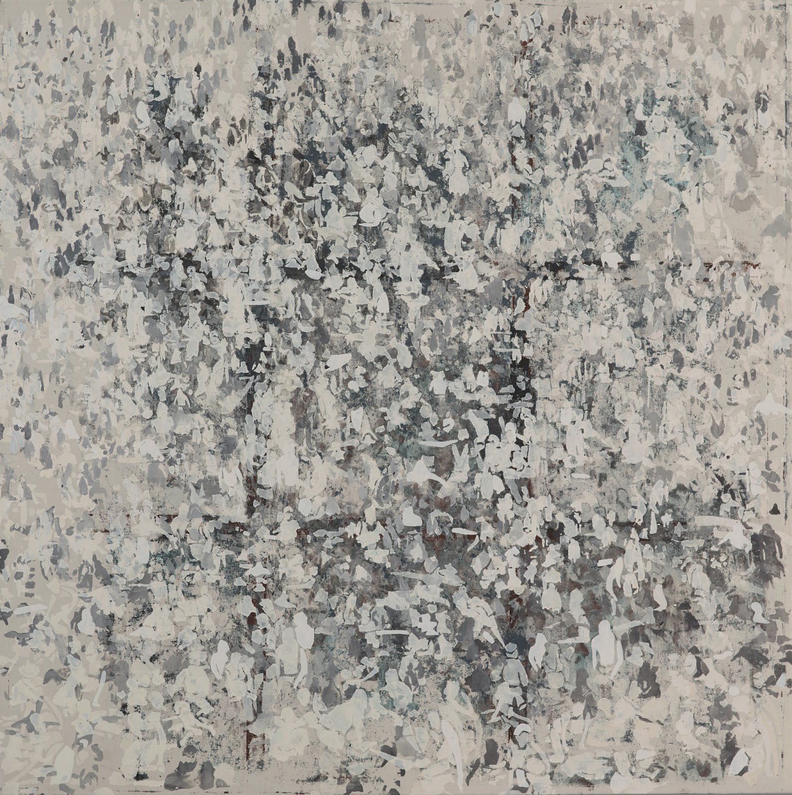 Magdalena Pela Z cyklu Plaża akryl na płótnie 200x200 cm 2017