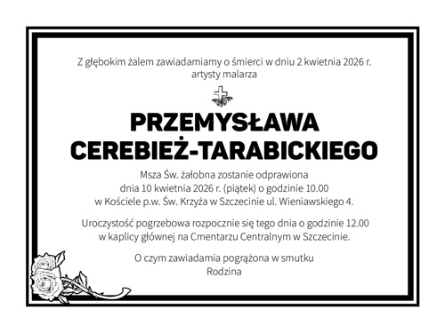 Nekrolog Śp. Przemysław Cerebież Tarabicki