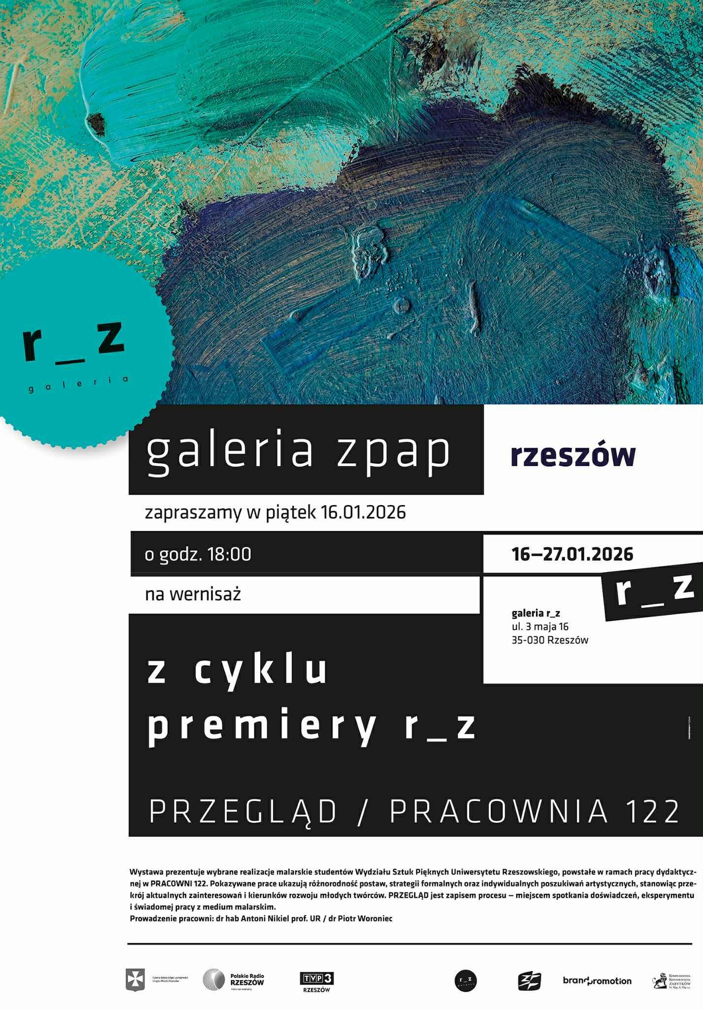 Zaproszenie wystawa PRZEGLĄD Pracownia 122